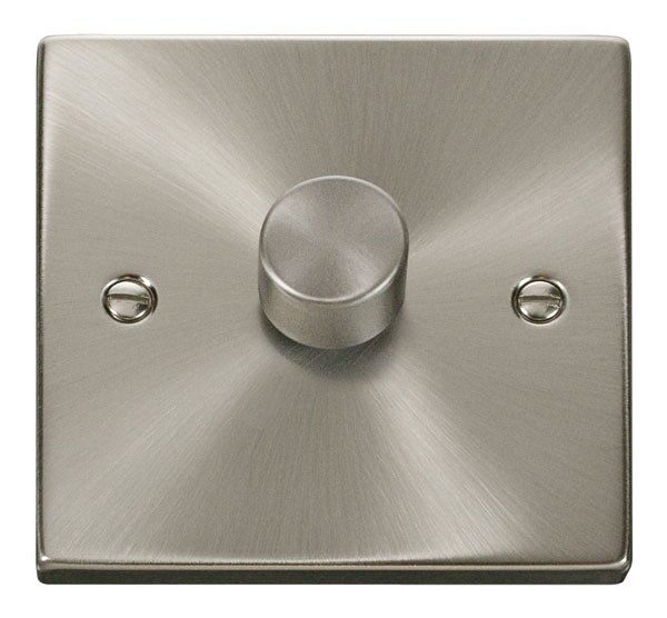 Click Deco 1Gang 400w Dimmer Brushed Chrome