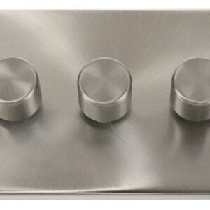 Click Deco 3Gang 400w Dimmer Brushed Chrome