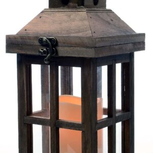 Wood candle lantern